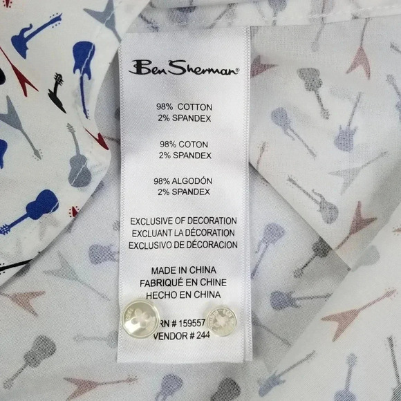 Ben Sherman Logo Tag Soho Slim Stretch Fit Guitar - Picture 8 of 9